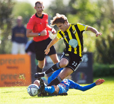 IFK Hässleholms Isaac Holmberg i matchen mellan Nosaby IF