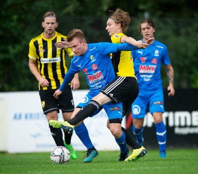 IFK Hässleholms Lucas Johnsson i matchen mellan Nosaby IF och IFK Hässleholm i Kristianstad den 5 september 2020.