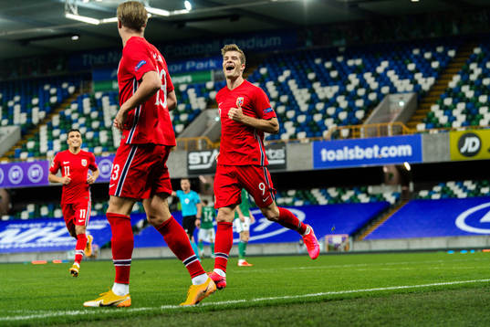 Erling Braut Haaland and Alexander Sørloth of Norway