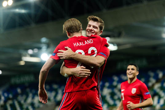 Erling Braut Haaland and Alexander Sørloth of Norway