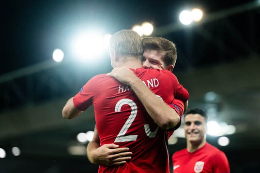 Erling Braut Haaland and Alexander Sørloth of Norway