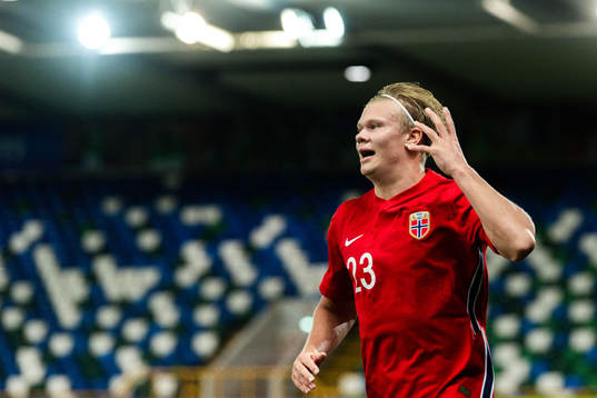 Erling Braut Haaland of Norway celebrates the 1-5 goal