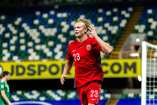 Erling Braut Haaland of Norway celebrates the 1-5 goal