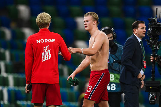 Erling Braut Haaland of Norway celebrates