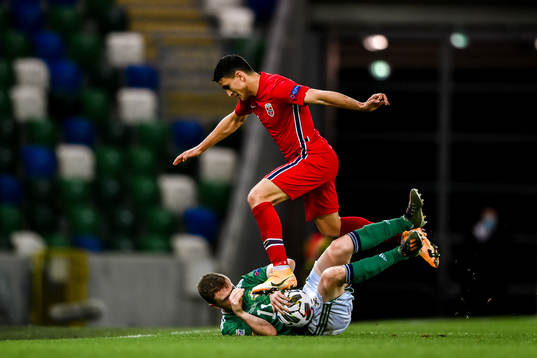 Shane Ferguson of Northern Ireland against  Mohamed «Moi»