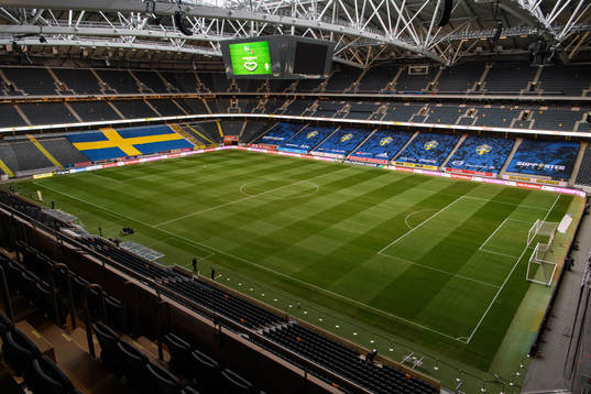 General view over Friends Arena ahead of the Nations League football match between Sweden and Portugal on September 8, 2020 in Stockholm.