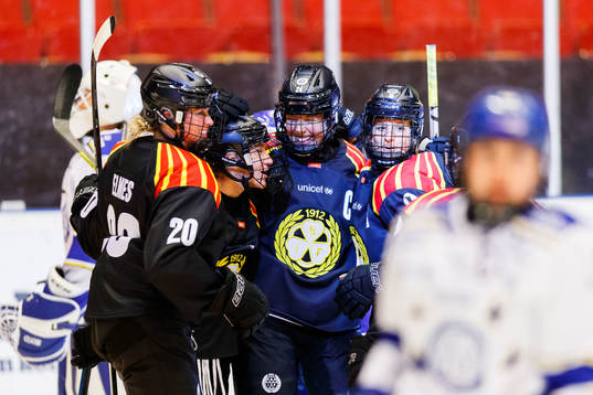 Brynäs Erika Grahm jublar med lagkamrater