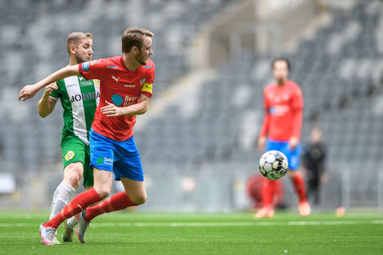 Hammarbys Darijan Bojanic och Helsingborgs Rasmus Jönsson