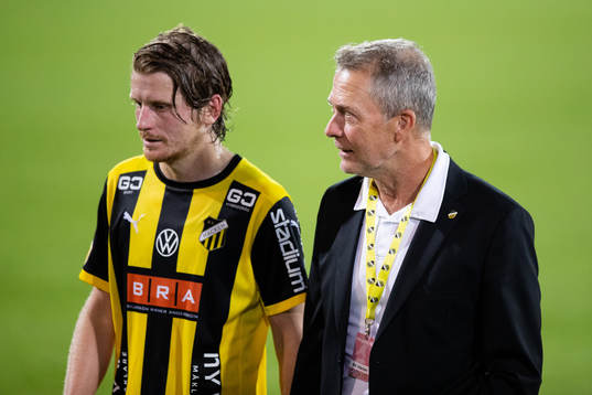 Häckens Erik Friberg och sportchef Sonny Karlsson