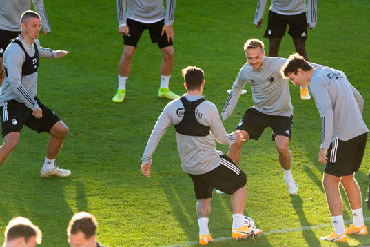 FC Köpenhamns Ragnar Sigurdsson och Pierre Bengtsson