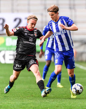 Kalmars Isak Magnusson och IFK Göteborg August Erlingmark