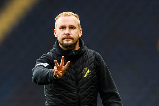 s assisterande tränare Patric Jildefalk jublar efter fotbollsmatchen i Allsvenskan mellan AIK och Hammarby den 20 september 2020 i Stockholm.