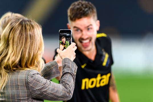 s Mikael Lustig i Dplays studio efter fotbollsmatchen i Allsvenskan mellan AIK och Hammarby den 20 september 2020 i Stockholm.
