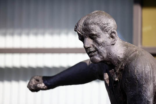 Gunnar Nordahl före fotbollsmatchen i Allsvenskan mellan