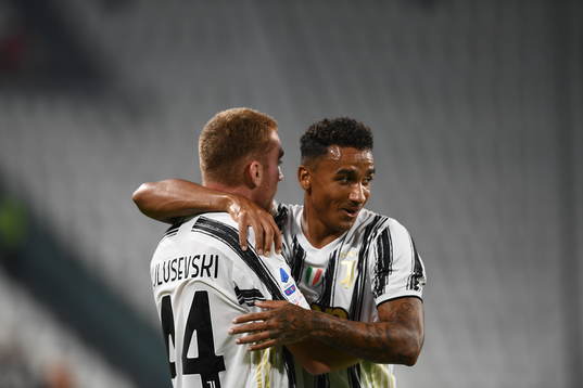 Dejan Kulusevski of Juventus celebrates the 1-0 goal