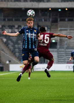 Aslak Witry of Djurgården and Mario Camora of CFR Cluj