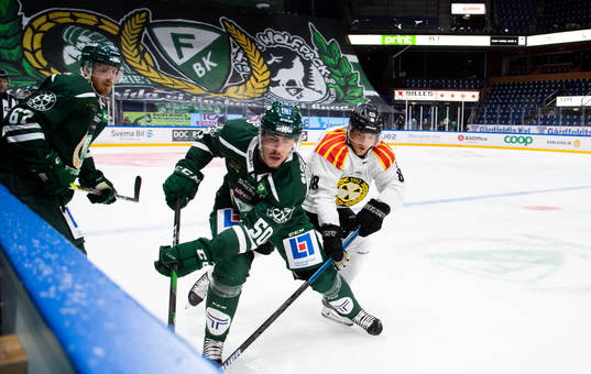 Färjestads Pontus Widerström och Sebastian Erixon