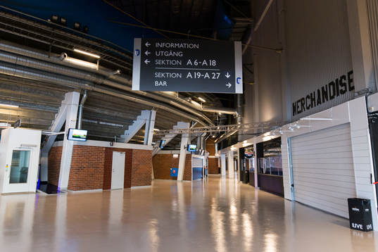 Ett tomt Hovet innan ishockeymatchen i SHL mellan