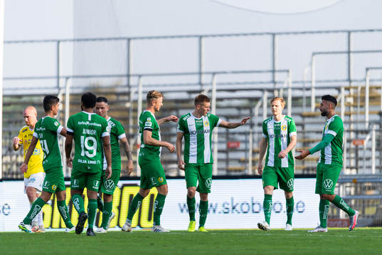 Hammarbys spelare jublar