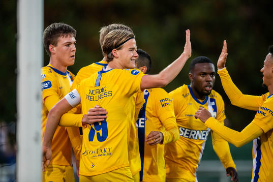 IFK Göteborg August Erlingmark jublar efter 0-1