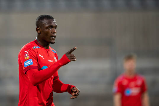 Helsingborgs Alhaji Gero jublar efter 0-1