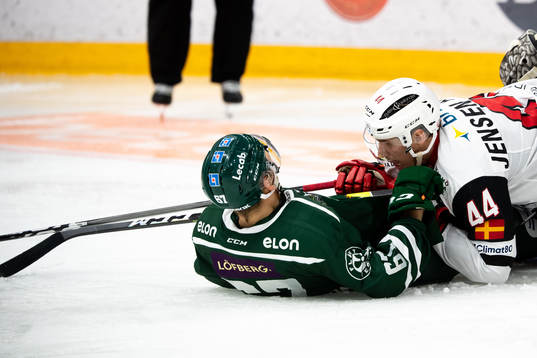 Färjestads Pontus Widerström och Malmö Redhawks Jesper