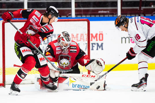 Malmö Redhawks målvakt Alfred Hallin, Adam Ollas Mattsson