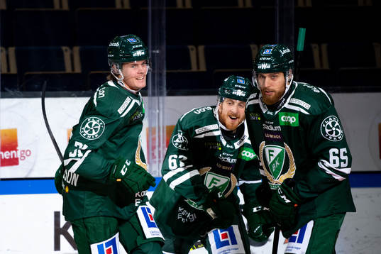 Färjestads Carl Jakobsson, Pontus Widerström och Vojtech