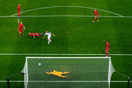 Kristoffer Ajer and Tore Reginiussen of Norway look