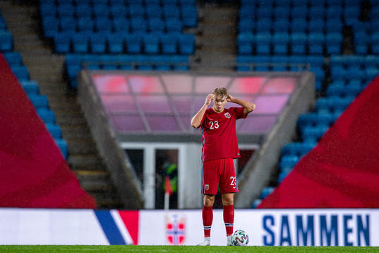 Erling Braut Haaland of Norway looks dejected