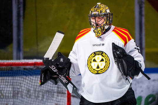 Brynäs målvakt Samuel Ersson jublar