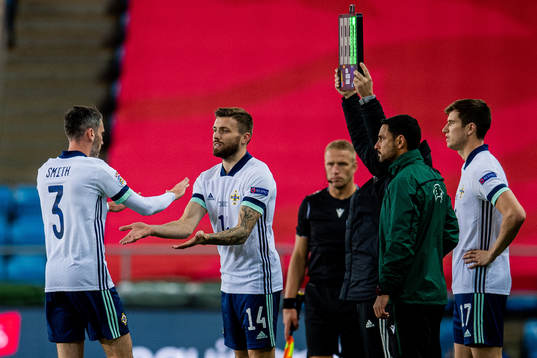 Michael Smith, Stuart Dallas and Paddy McNair of Northern