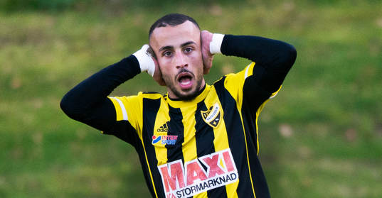IFK Hässleholms Mohammed Hamdan i matchen mellan Österlen och  IFK Hässleholm i Skillinge den 18 oktober 2020. 
