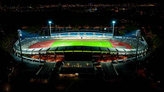 Exteriör vy över Malmö Stadion den 22 oktober 2020 i Malmö.