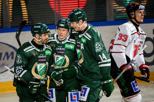 Färjestads Martin Johansson , Daniel Viksten och Victor