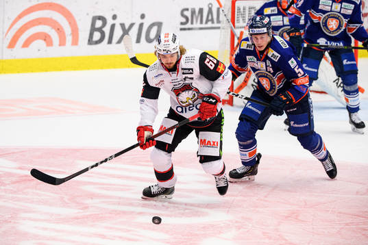 Malmö Redhawks Adam Brodecki och Växjös Juuso Vainio