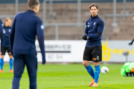 Halmstads Dusan Djuric före fotbollsmatchen i Superettan  mellan Halmstad och Västerås SK den 24 oktober 2020 i Halmstad.
