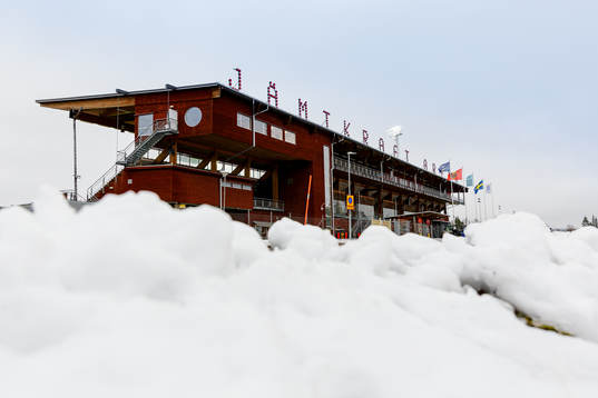 Snö utanför Jämkraft Arena