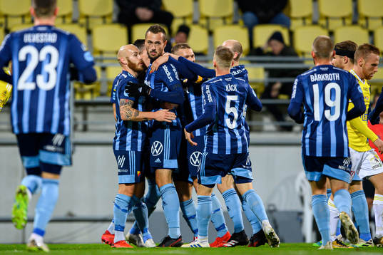 Djurgårdens Emir Kujovic jublar efter 1-1