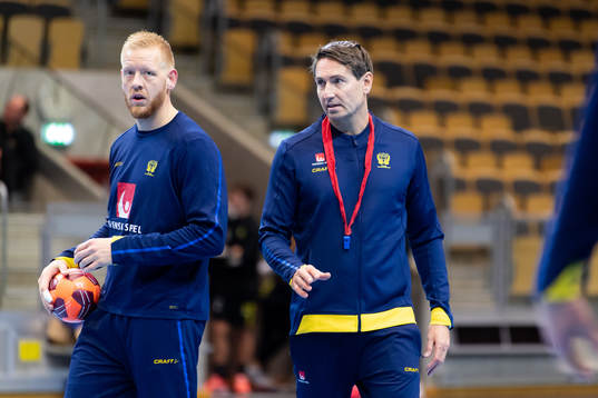 Jim Gottfridsson och förbundskapten Glenn Solberg