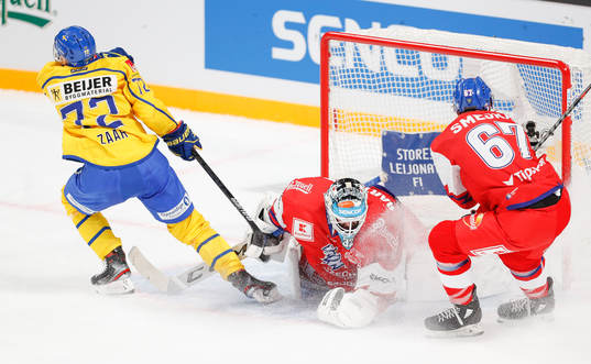 Daniel Zaar #72, SWE , Ondrej Roman #32, CZE andJiri