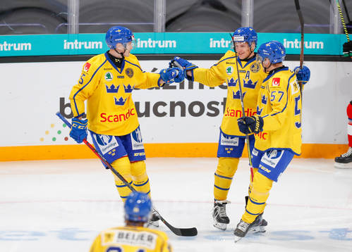Gustav Backström #5, SWE, and Anton Wedin #57, SWE