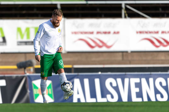 Hammarbys David Fällman före fotbollsmatchen i
