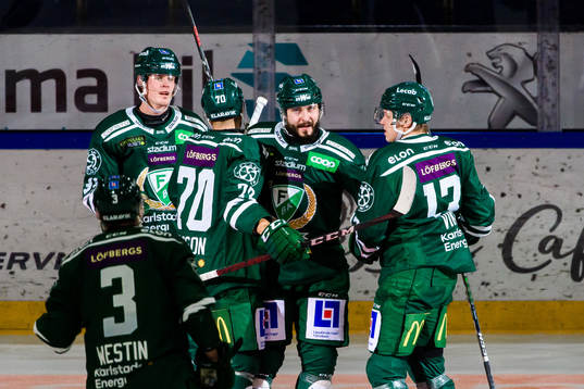 Färjestads Carl Jakobsson, Jesse Virtanen och Daniel