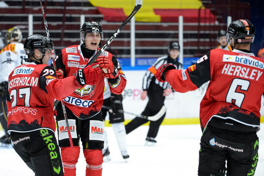 Malmö Redhawks Ponthus Westerholm och Fredrik Händemark