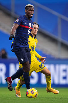 Paul Pogba of France and Kristoffer Olsson of Sweden