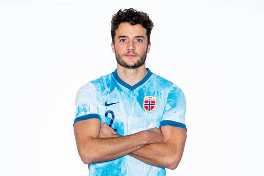 Daniel Granli of the Norwegian national football team poses