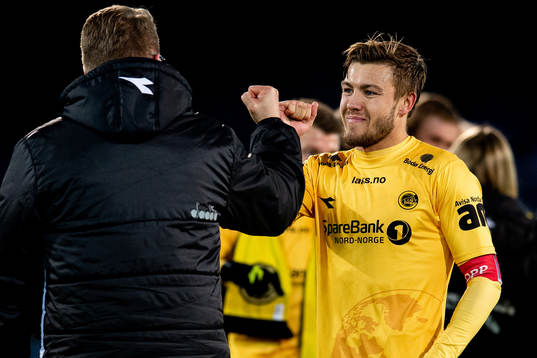 Fredrik André Bjørkan of Bodø/Glimt celebrates winning the league