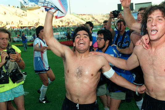 Diego Armando Maradona, Argentina efter segern.