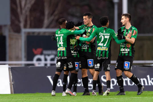 Varbergs Keanin Ayer Boya jublar efter 1-0